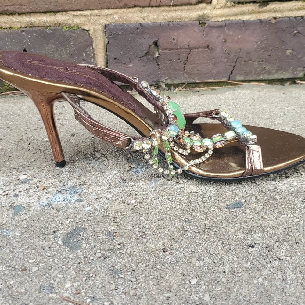 RELISTED Beverly Feldman jeweled be a queen heels - Picture 6 of 8